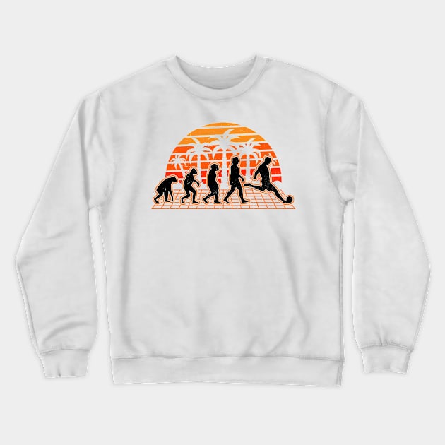 Soccer Evolution Sunset Player Crewneck Sweatshirt by favoriteshirt